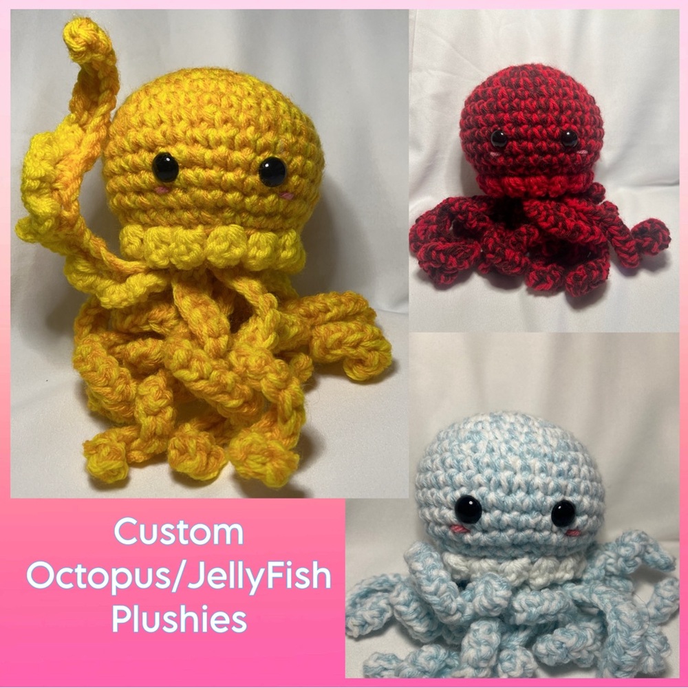 Custom Crochet Octopus Jellyfish Plushies/Plushy
